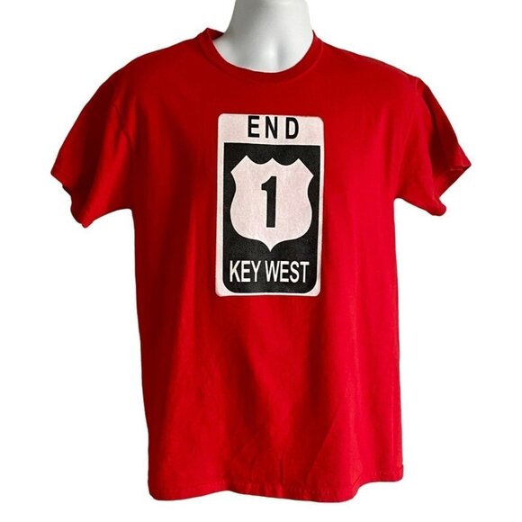 Key West Cotton Red Tee Shirt Gildan Size Medium - Picture 2 of 8